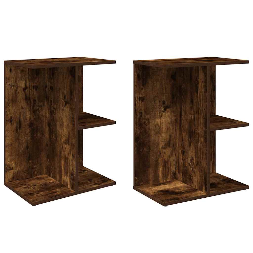 Noćni ormarići 2 kom dimljeni hrast 46,5x29x61 cm