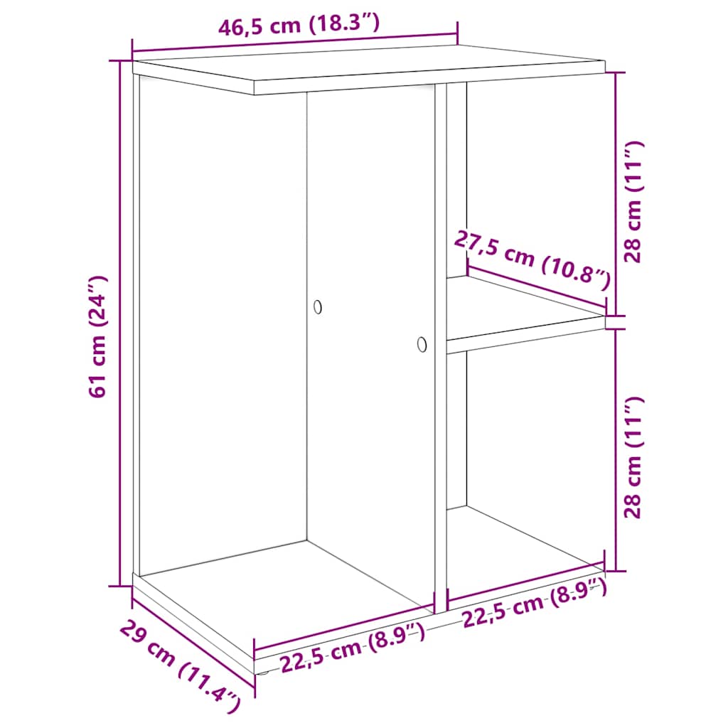 Noćni ormarići 2kom siva sonoma 46,5x29x61cm konstruiranog drva