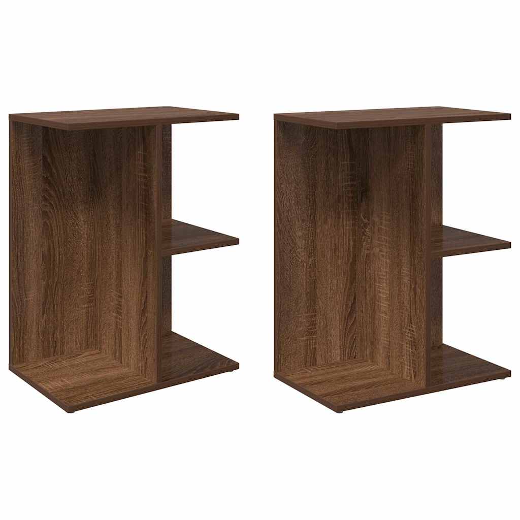 Noćni ormarići 2 kom smeđi hrast 46,5x29x61 cm
