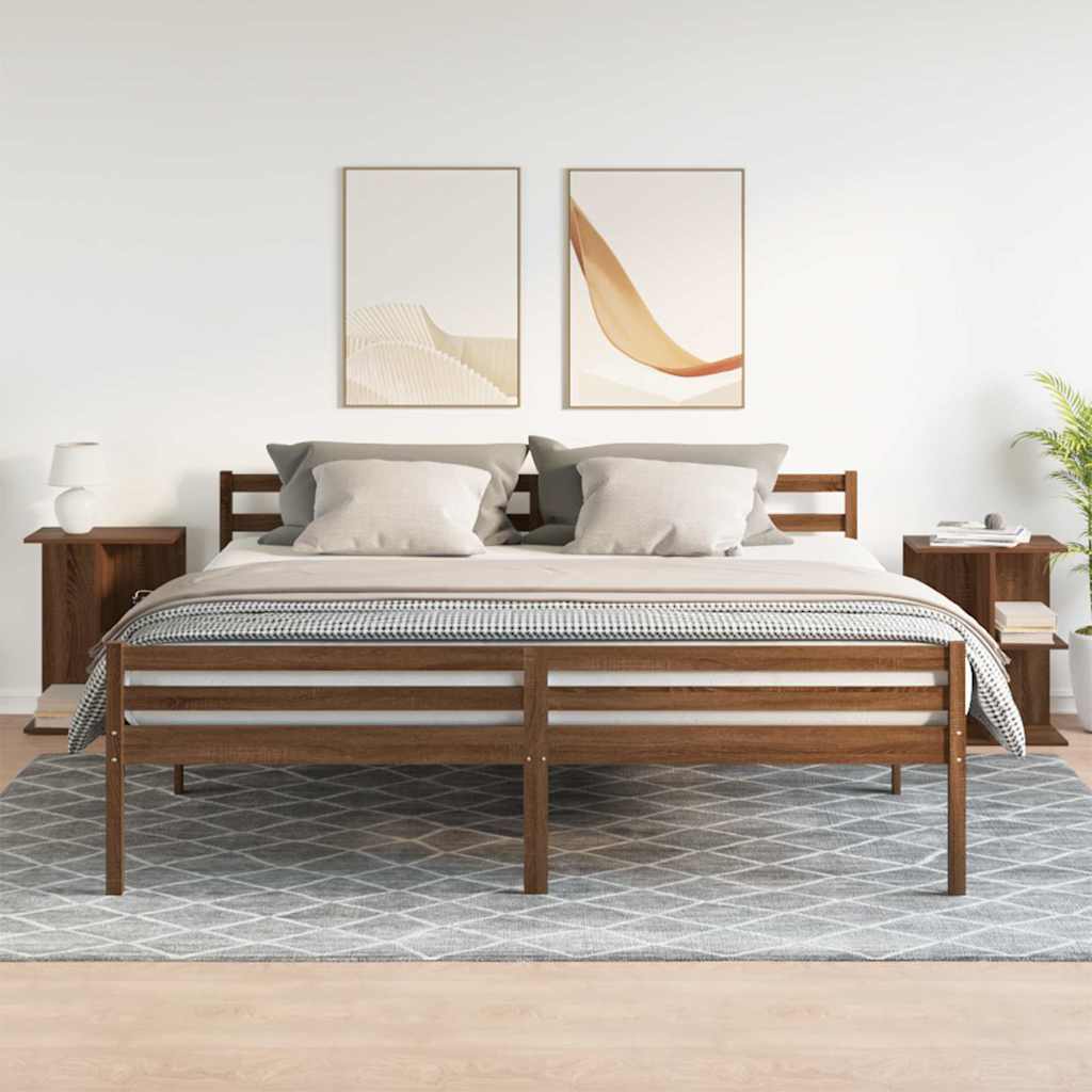 Noćni ormarići 2 kom smeđi hrast 46,5x29x61 cm