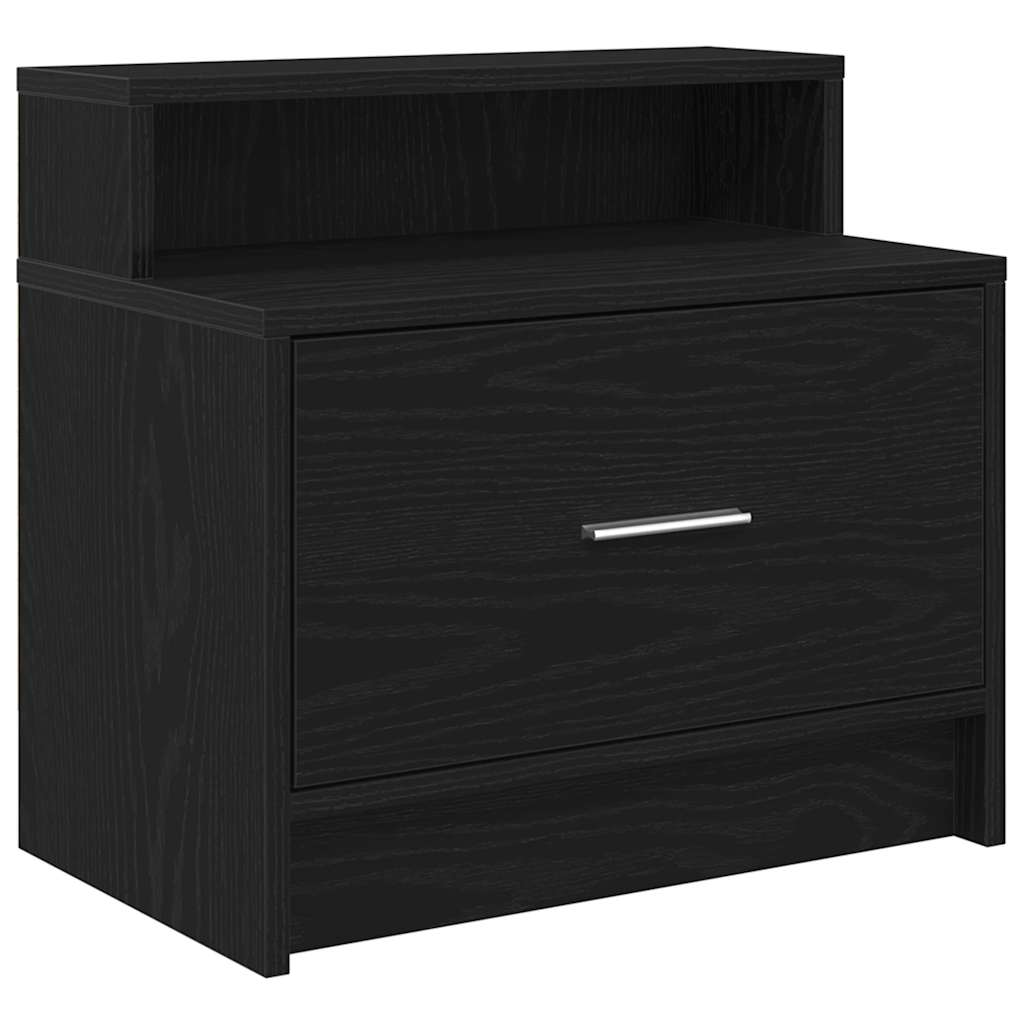 Noćni ormarić s ladicom crni hrast 51x31x47 cm