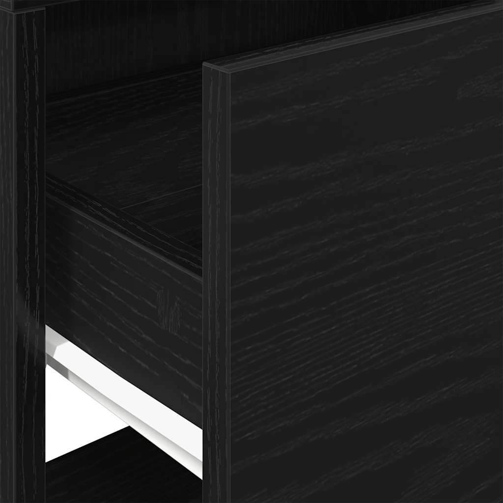 Noćni ormarić s ladicom crni hrast 51x31x47 cm