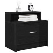 Noćni ormarić s ladicom crni hrast 51x31x47 cm