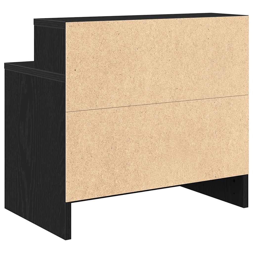 Noćni ormarići s ladicom 2 kom crni hrast 51x31x47 cm