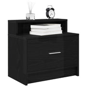 Noćni ormarići s ladicom 2 kom crni hrast 51x31x47 cm