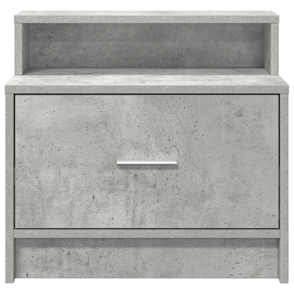 Noćni ormarić s ladicom beton sivi 51x31x47 cm