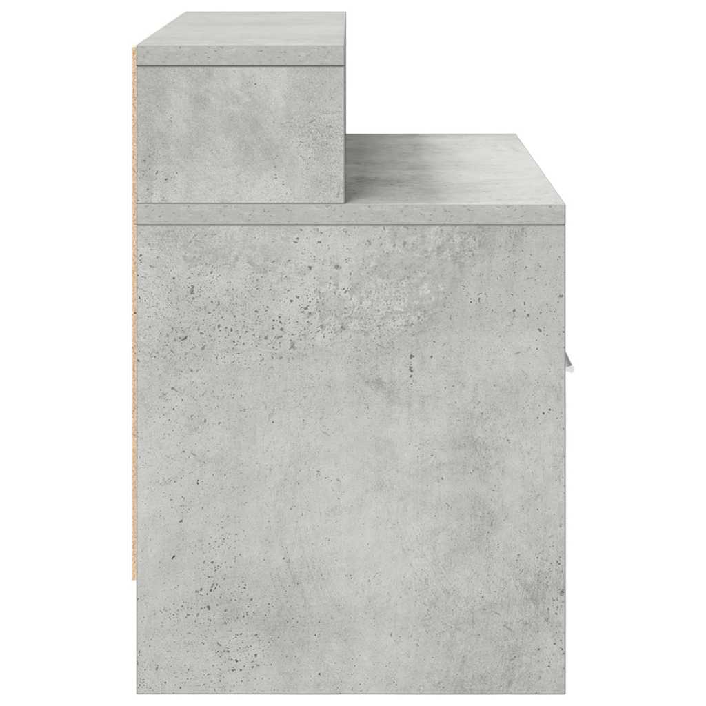 Noćni ormarić s ladicom beton sivi 51x31x47 cm