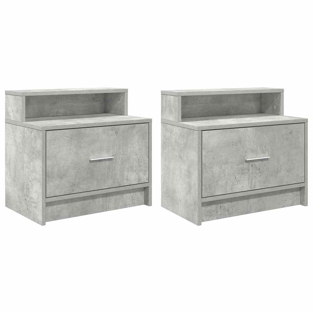 Noćni ormarići s ladicom 2 kom beton sivi 51x31x47 cm