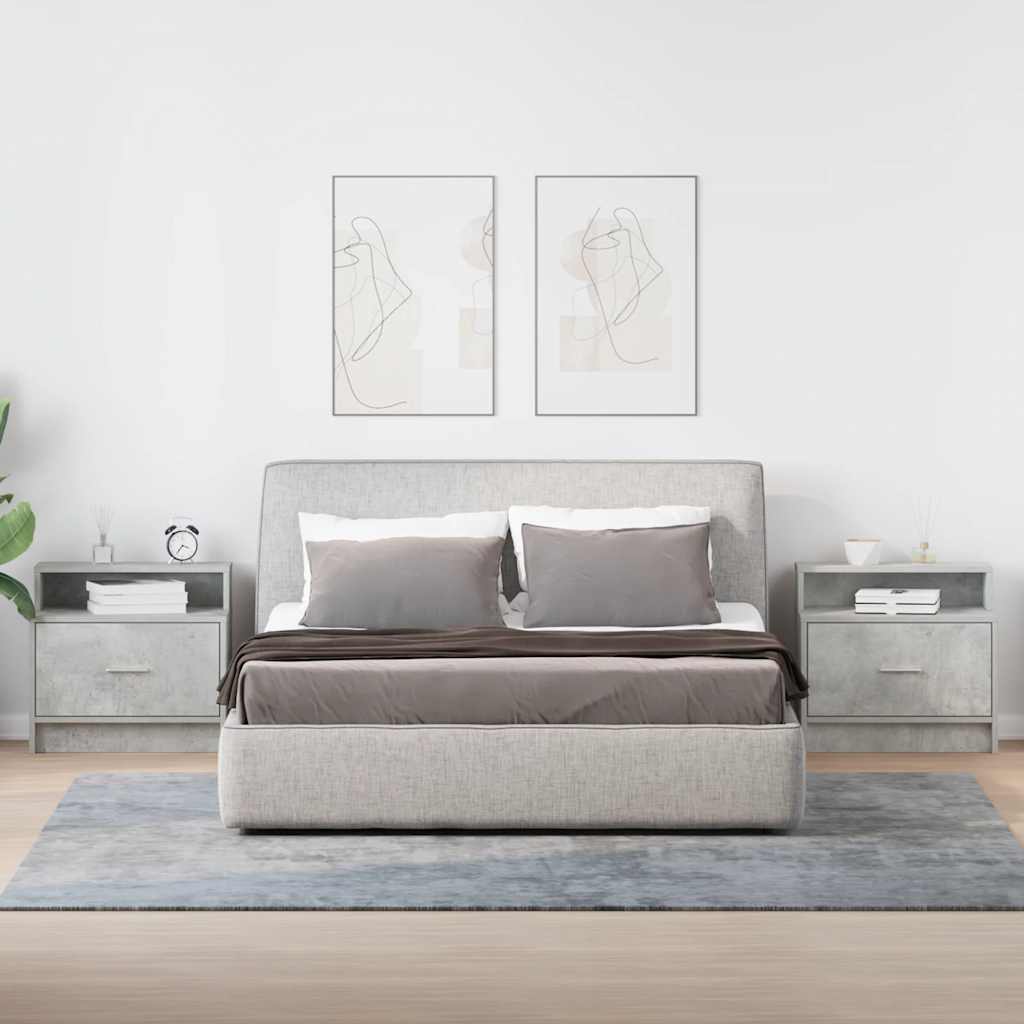 Noćni ormarići s ladicom 2 kom beton sivi 51x31x47 cm