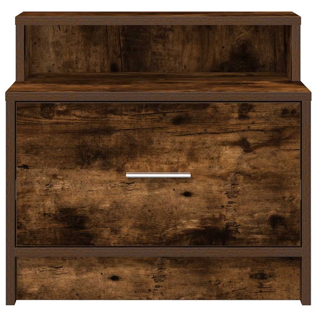 Noćni ormarići s ladicom 2 kom dimljeni hrast 51x31x47 cm