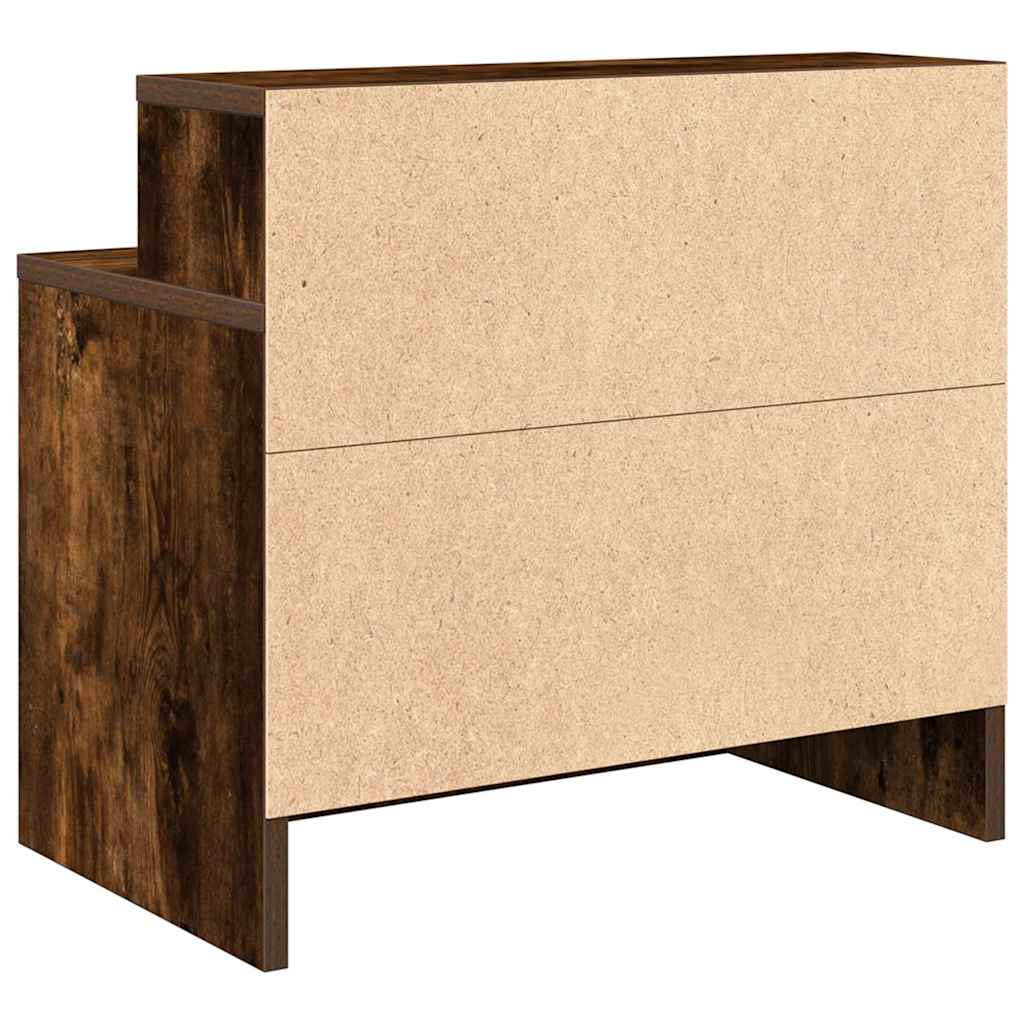 Noćni ormarići s ladicom 2 kom dimljeni hrast 51x31x47 cm