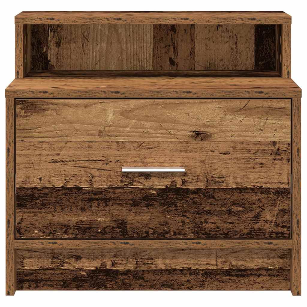 Noćni ormarići s ladicom 2 kom staro drvo 51x31x47 cm