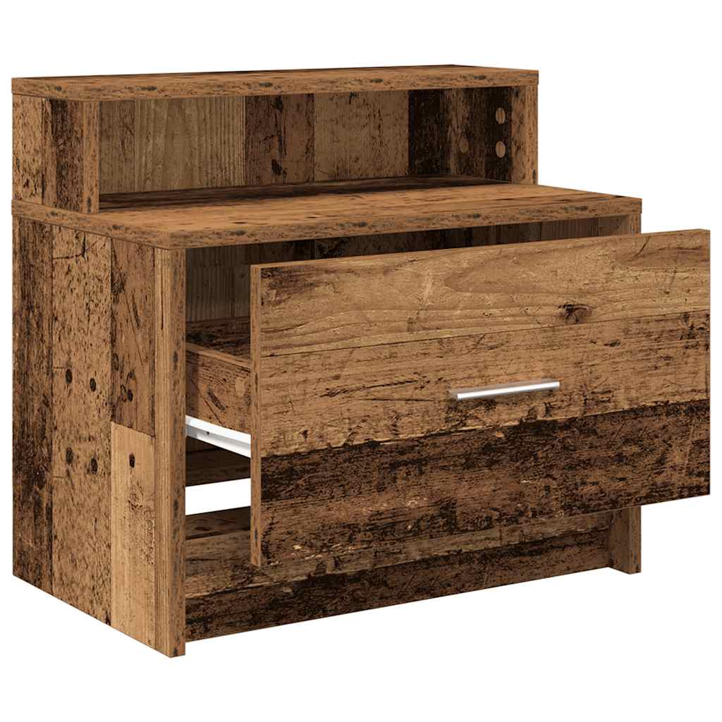 Noćni ormarići s ladicom 2 kom staro drvo 51x31x47 cm