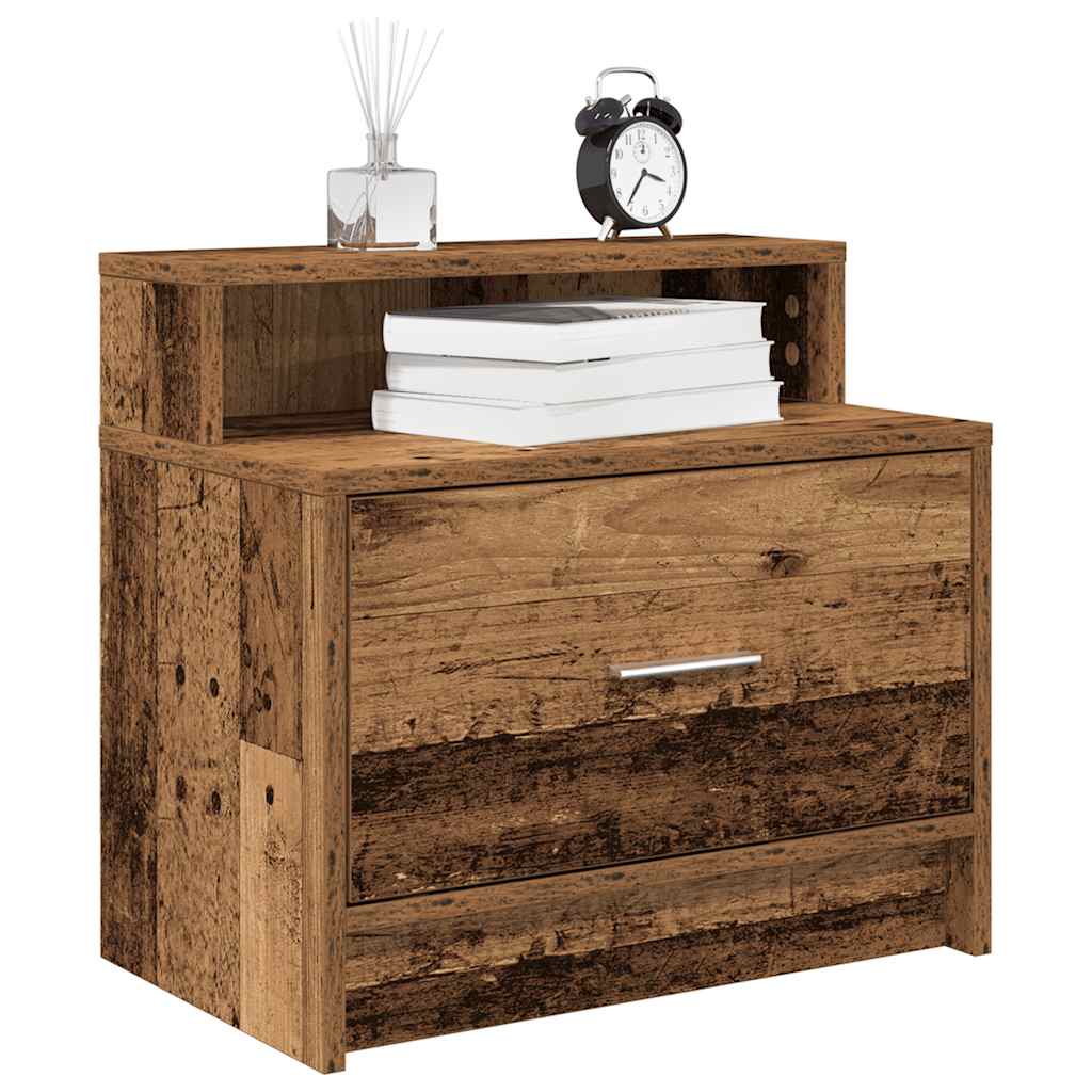 Noćni ormarići s ladicom 2 kom staro drvo 51x31x47 cm