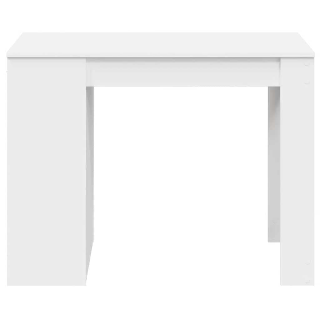 Stol s ladicom i policom bijeli 102x62x77,5 cm izrađeno drvo