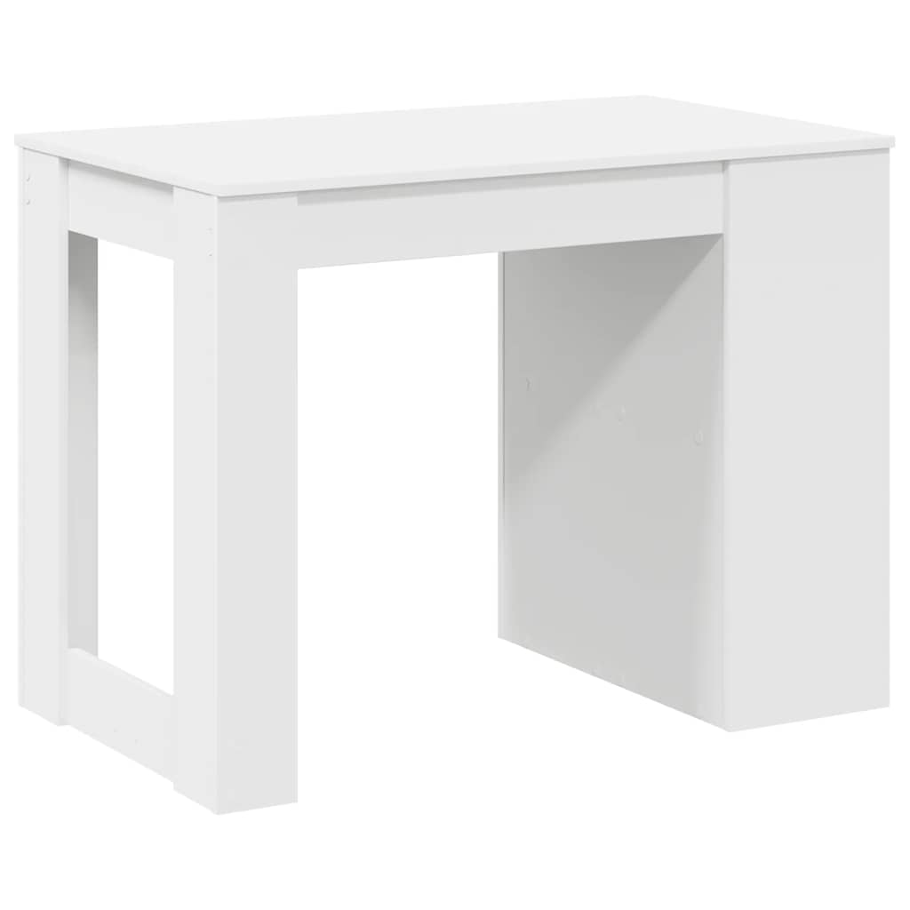 Stol s ladicom i policom bijeli 102x62x77,5 cm izrađeno drvo