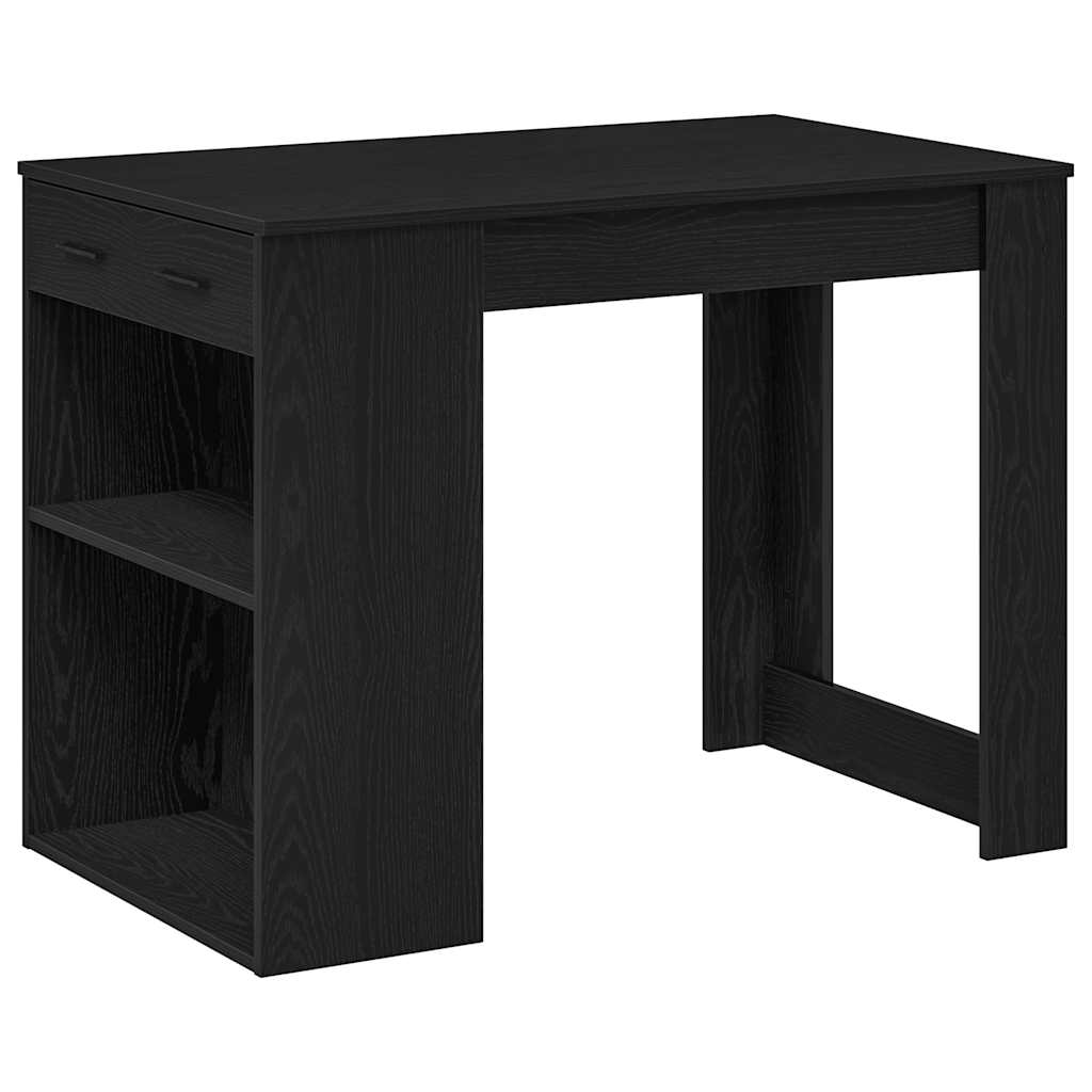 Radni stol s ladicom i policom crni hrast 102x62x77,5 cm