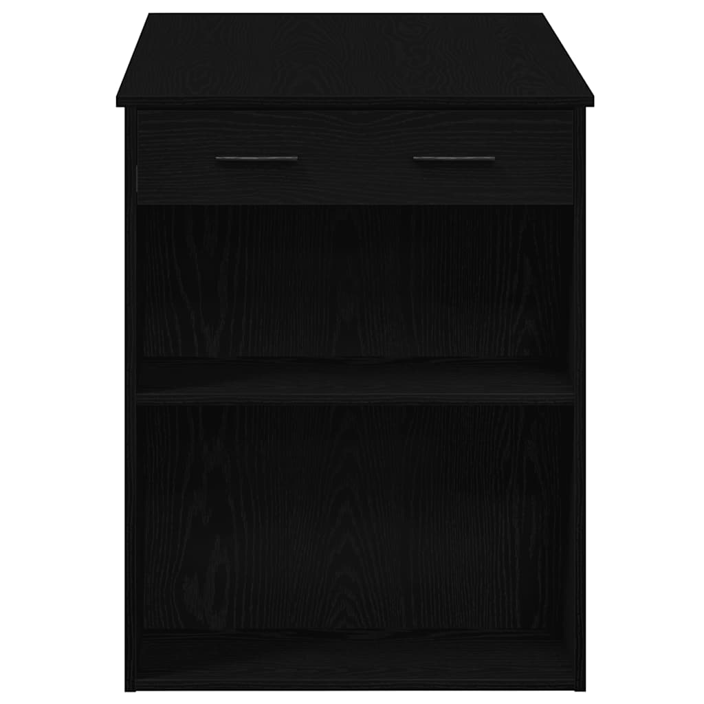 Radni stol s ladicom i policom crni hrast 102x62x77,5 cm