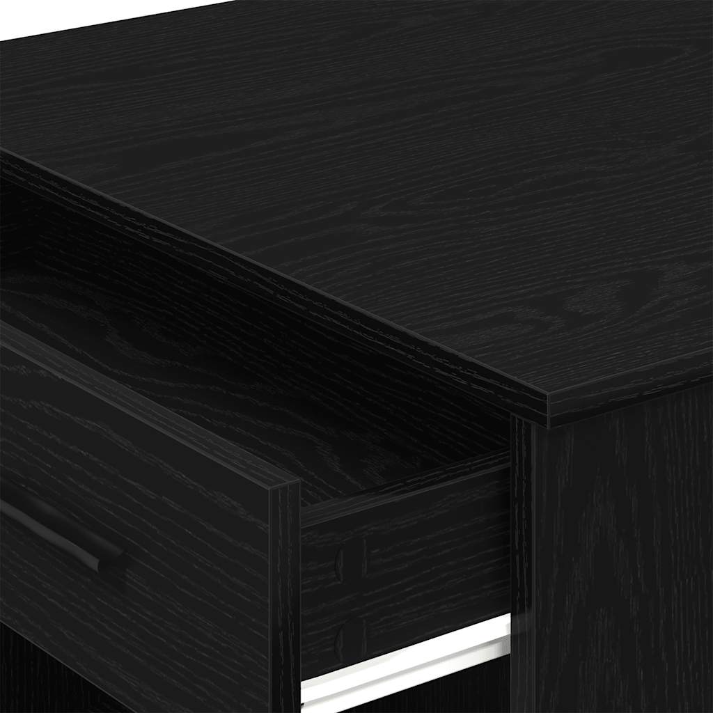 Radni stol s ladicom i policom crni hrast 102x62x77,5 cm