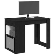 Radni stol s ladicom i policom crni hrast 102x62x77,5 cm