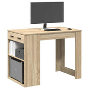 Radni stol s ladicom i policom sonoma hrast 102x62x77,5 cm