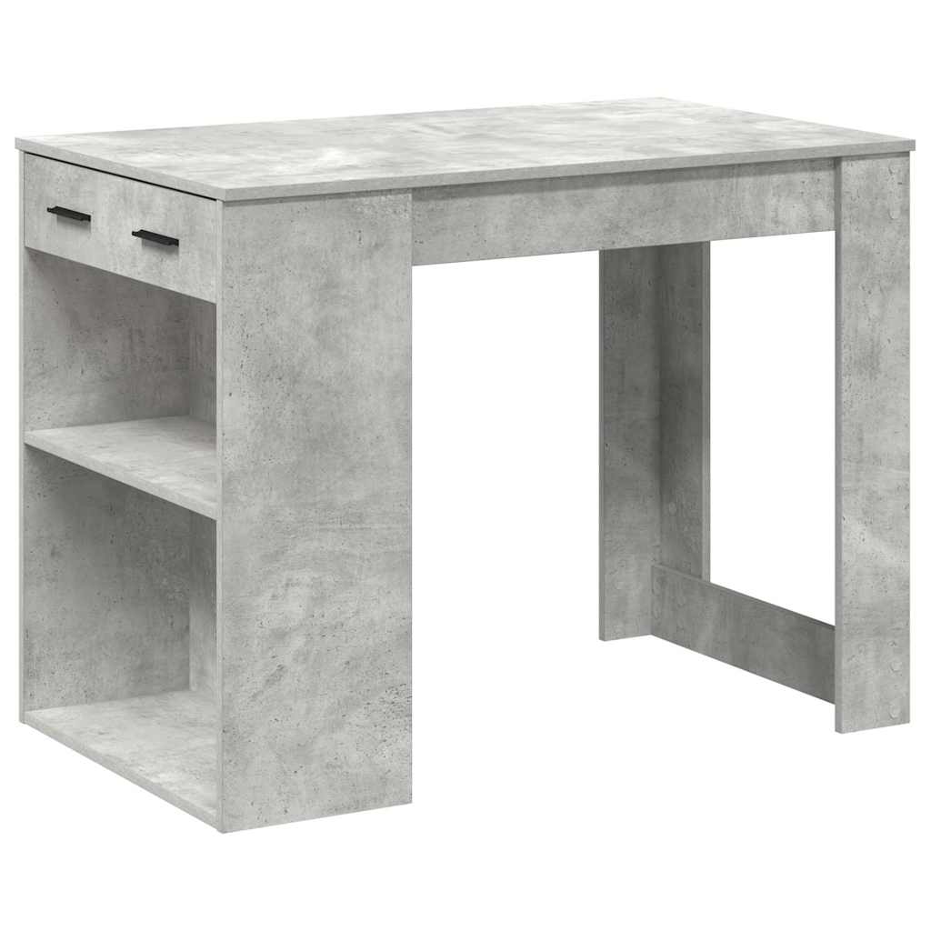 Radni stol s ladicom i policom beton sivi 102x62x77,5 cm