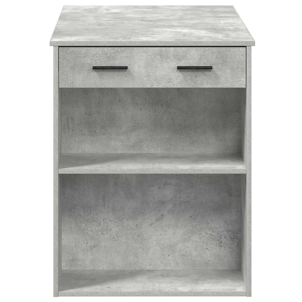 Radni stol s ladicom i policom beton sivi 102x62x77,5 cm