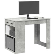 Radni stol s ladicom i policom beton sivi 102x62x77,5 cm