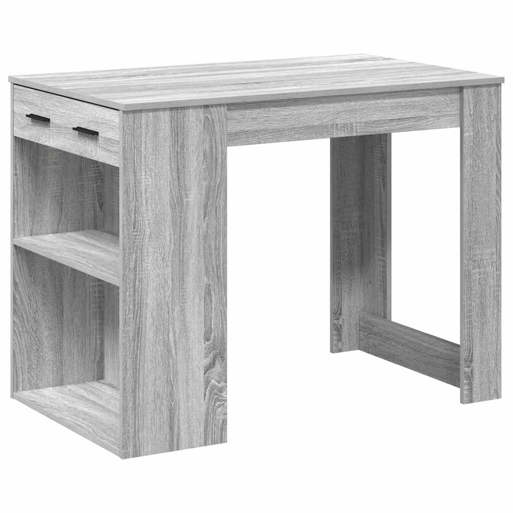 Radni stol s ladicom i policom siva sonoma 102x62x77,5 cm