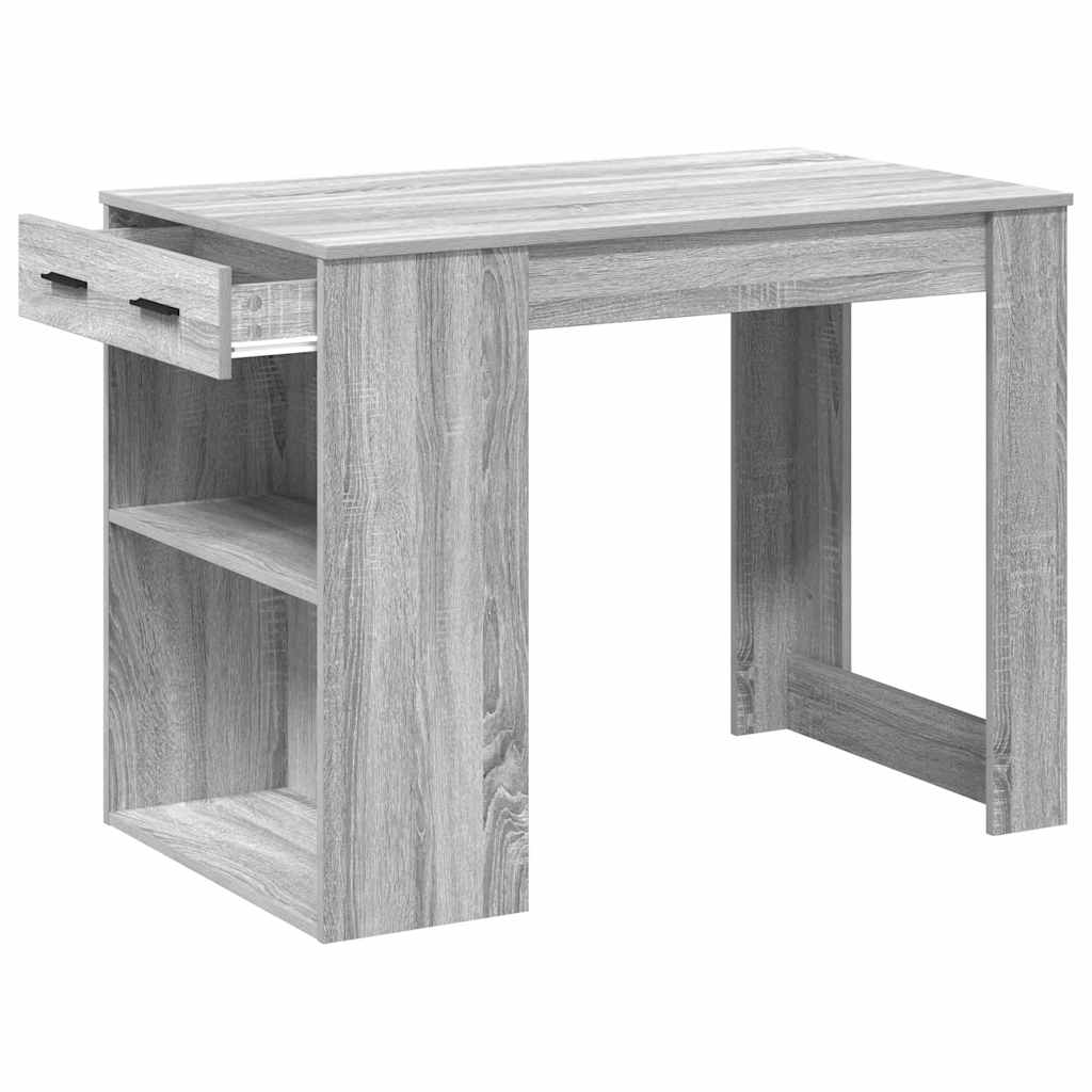 Radni stol s ladicom i policom siva sonoma 102x62x77,5 cm