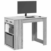 Radni stol s ladicom i policom siva sonoma 102x62x77,5 cm