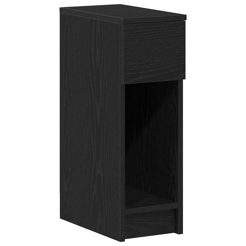 Noćni ormarić s ladicom crni hrast 20x36x60 cm