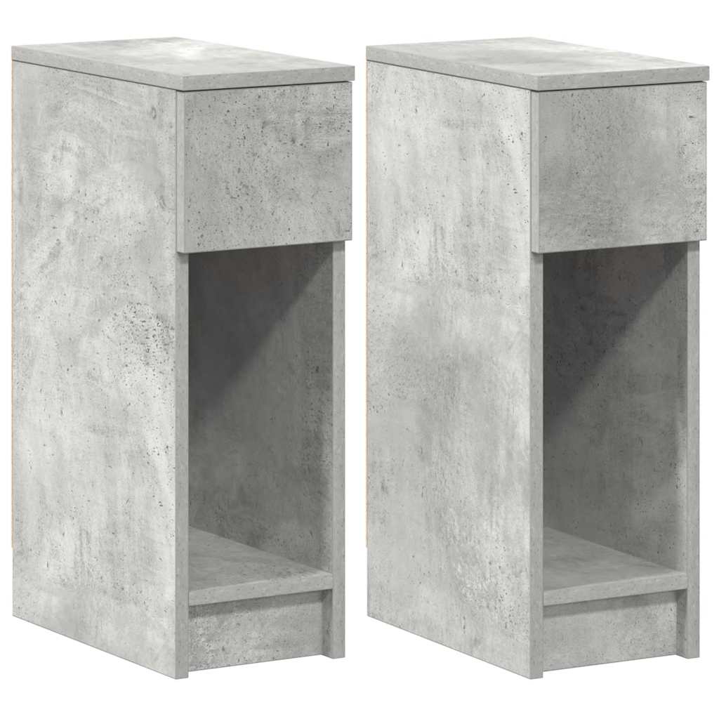 Noćni ormarići s ladicom 2 kom beton sivi 20x36x60 cm