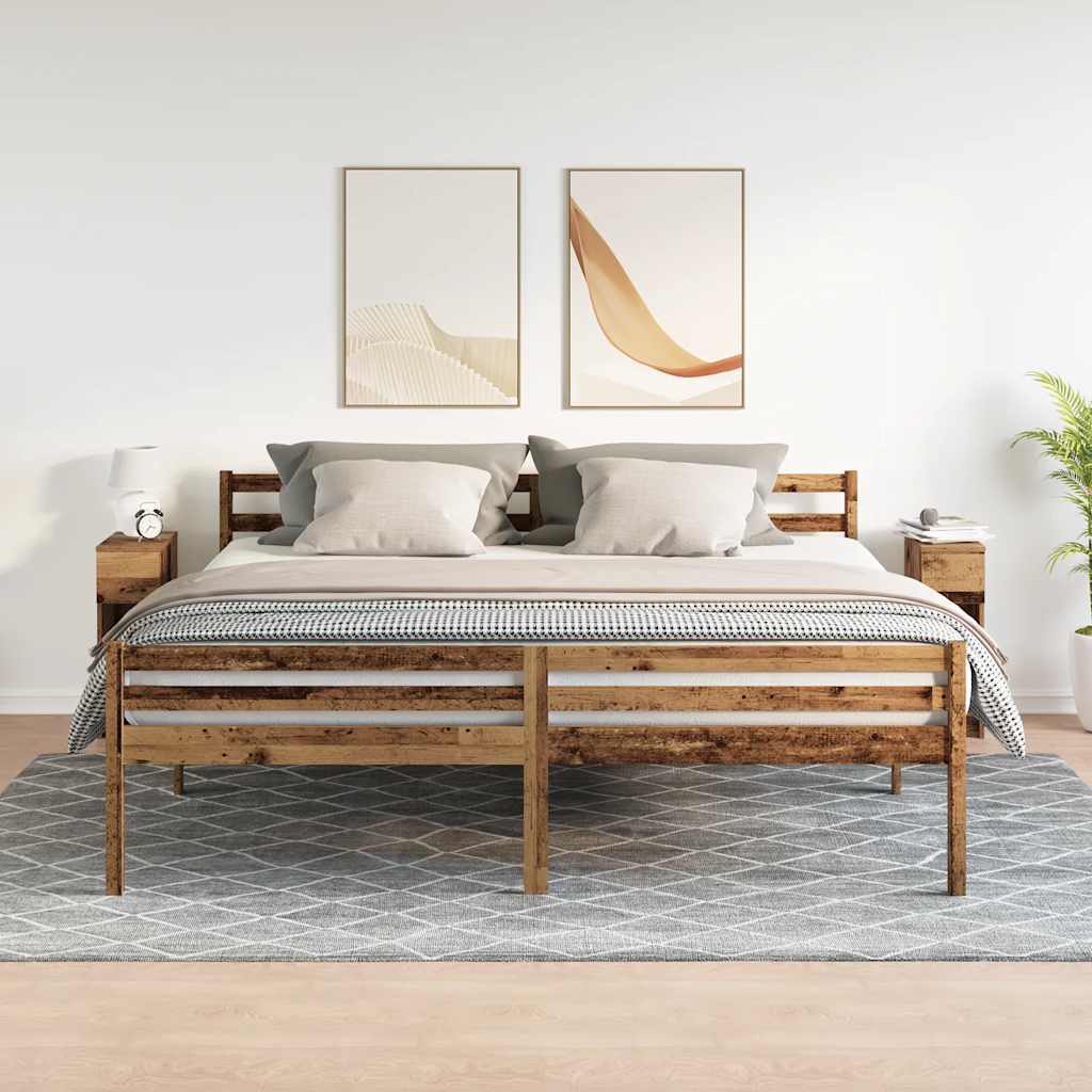 Noćni ormarići s ladicom 2 kom staro drvo 20x36x60 cm