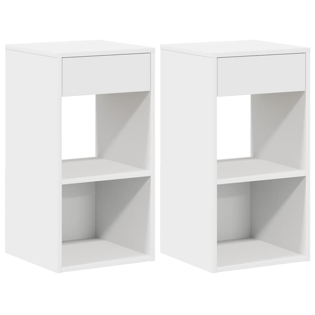Noćni ormarići s ladicom 2 kom bijeli 35x34x66,5 cm
