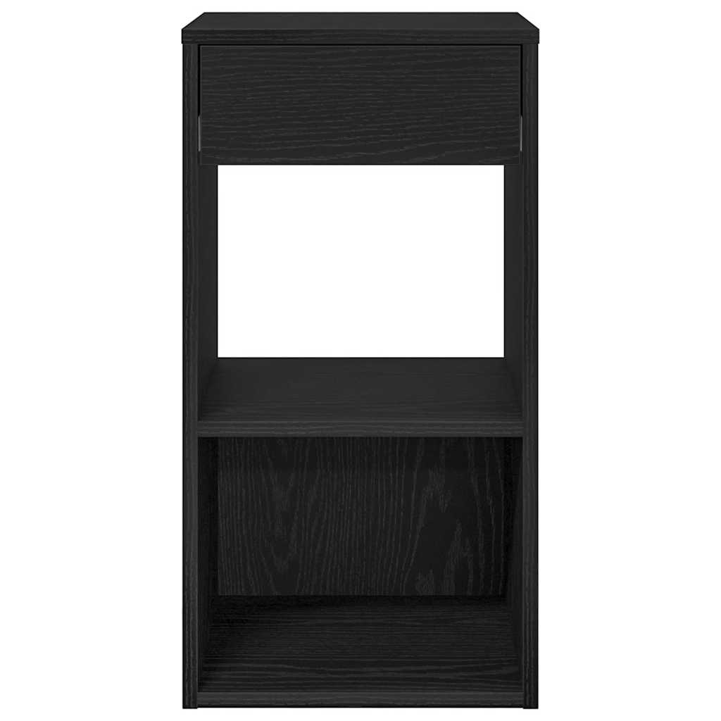 Noćni ormarić s ladicom crni hrast 35x34x66,5 cm