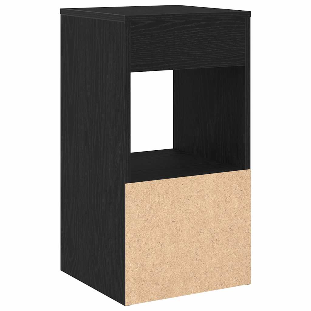 Noćni ormarić s ladicom crni hrast 35x34x66,5 cm