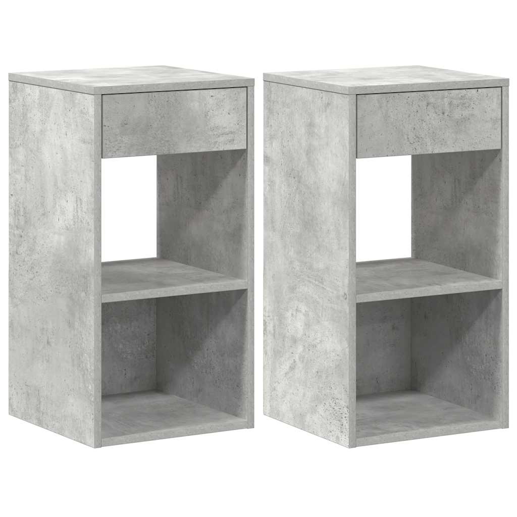 Noćni ormarići s ladicom 2 kom beton sivi 35x34x66,5 cm