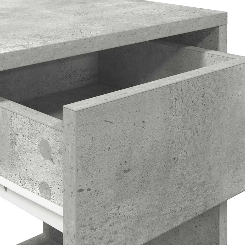Noćni ormarići s ladicom 2 kom beton sivi 35x34x66,5 cm