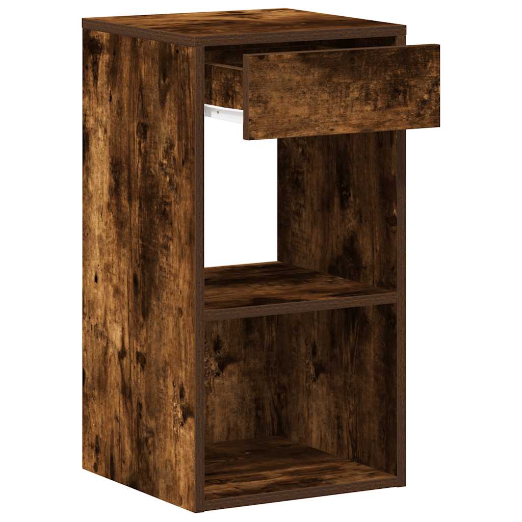 Noćni ormarići s ladicom 2 kom dimljeni hrast 35x34x66,5 cm