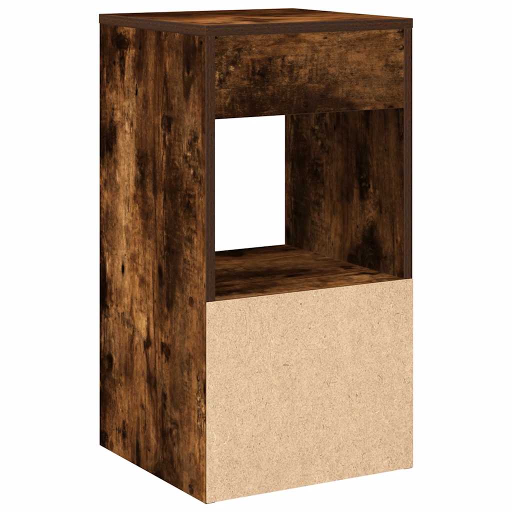Noćni ormarići s ladicom 2 kom dimljeni hrast 35x34x66,5 cm