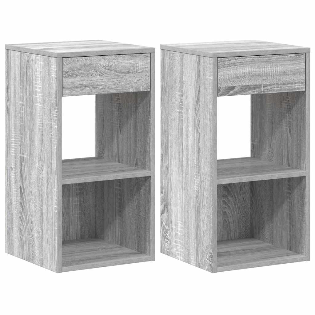 Noćni ormarići s ladicom 2 kom siva sonoma 35x34x66,5 cm