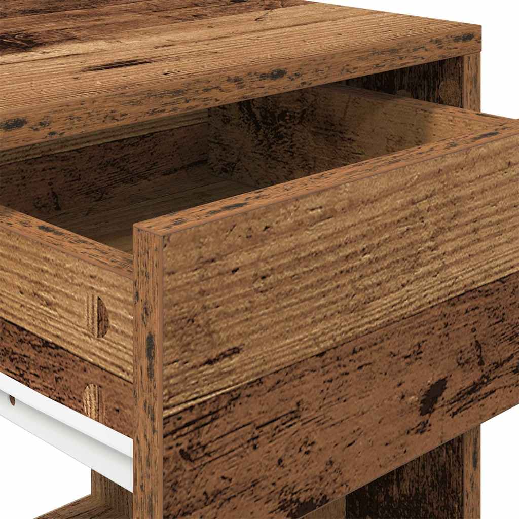 Noćni ormarići s ladicom 2 kom staro drvo 35x34x66,5 cm