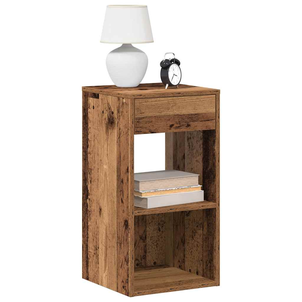 Noćni ormarići s ladicom 2 kom staro drvo 35x34x66,5 cm