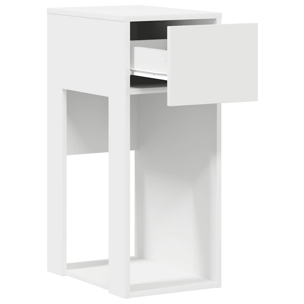 Tower stalak za računalo s ladicom bijeli 30x44x74 cm