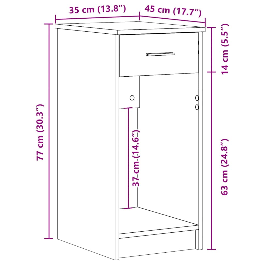 Tower stalak za računalo s ladicom crni 35x45x77 cm
