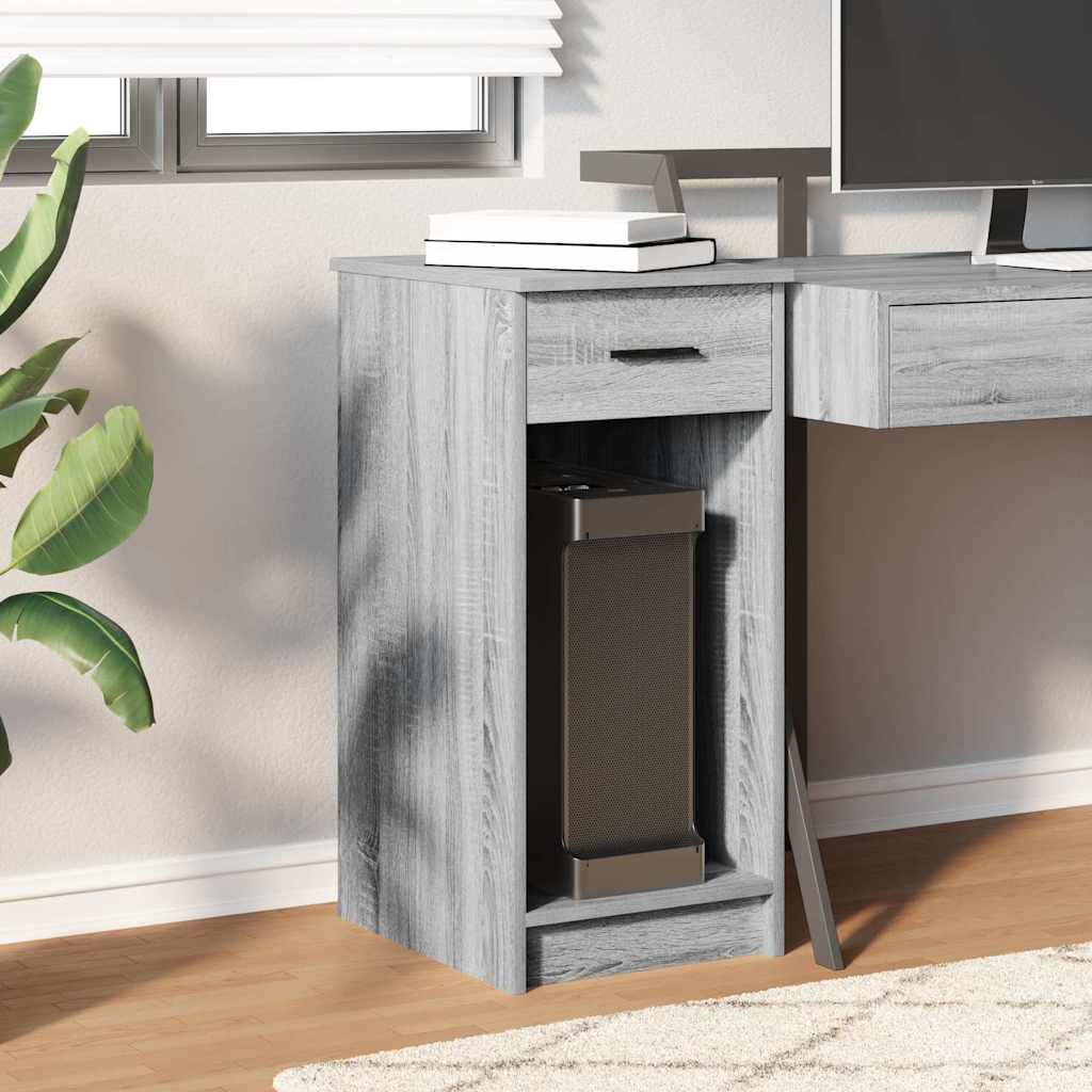 Tower stalak za računalo s ladicom boja sivog hrasta 35x45x77cm