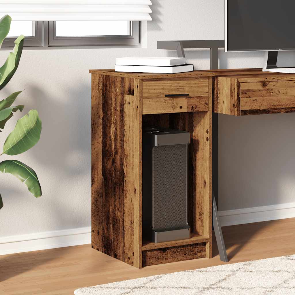 Tower stalak za računalo s ladicom boja staro drvo 35x45x77 cm