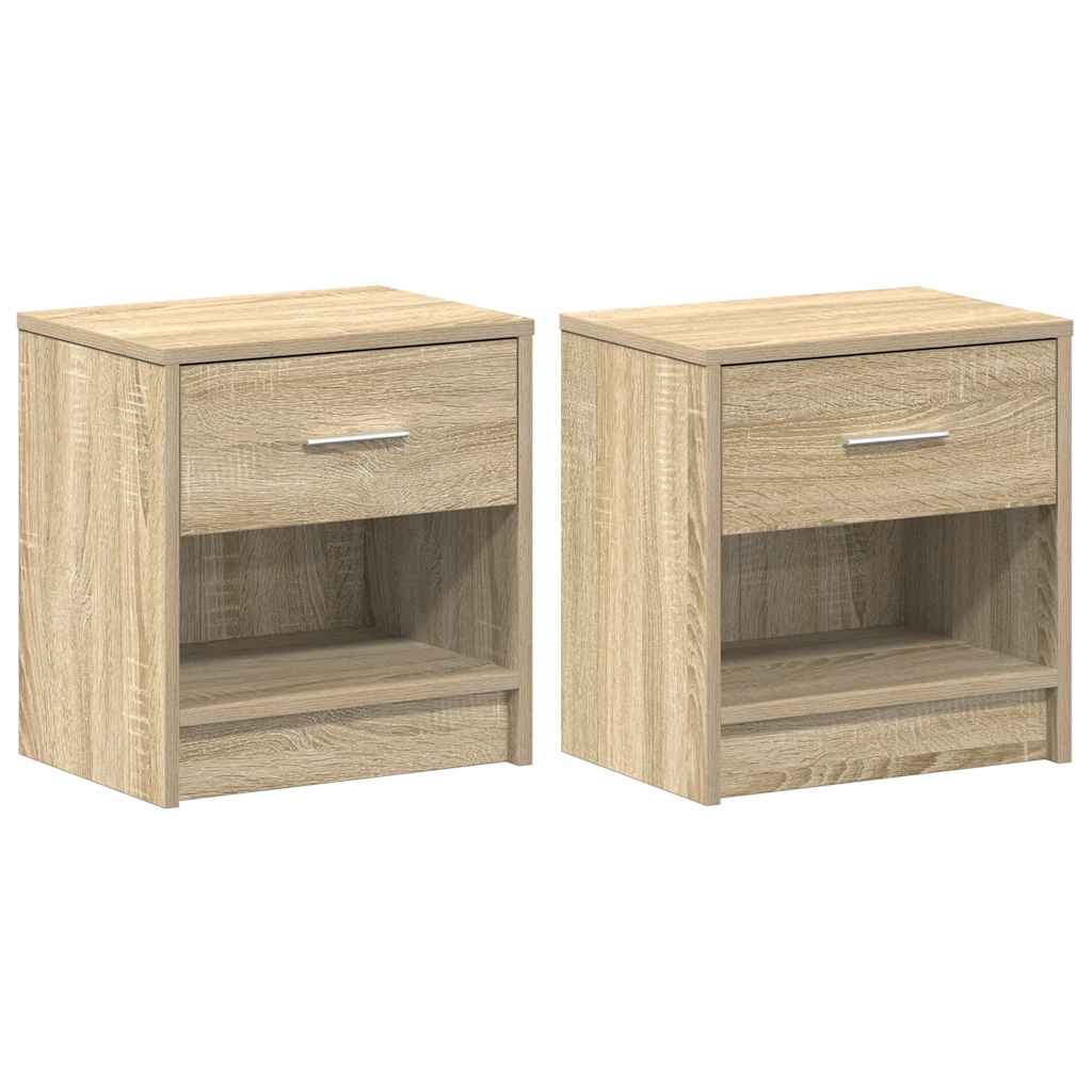 Noćni ormarići 2 kom s ladicama Sonoma hrast 39x28x41 cm