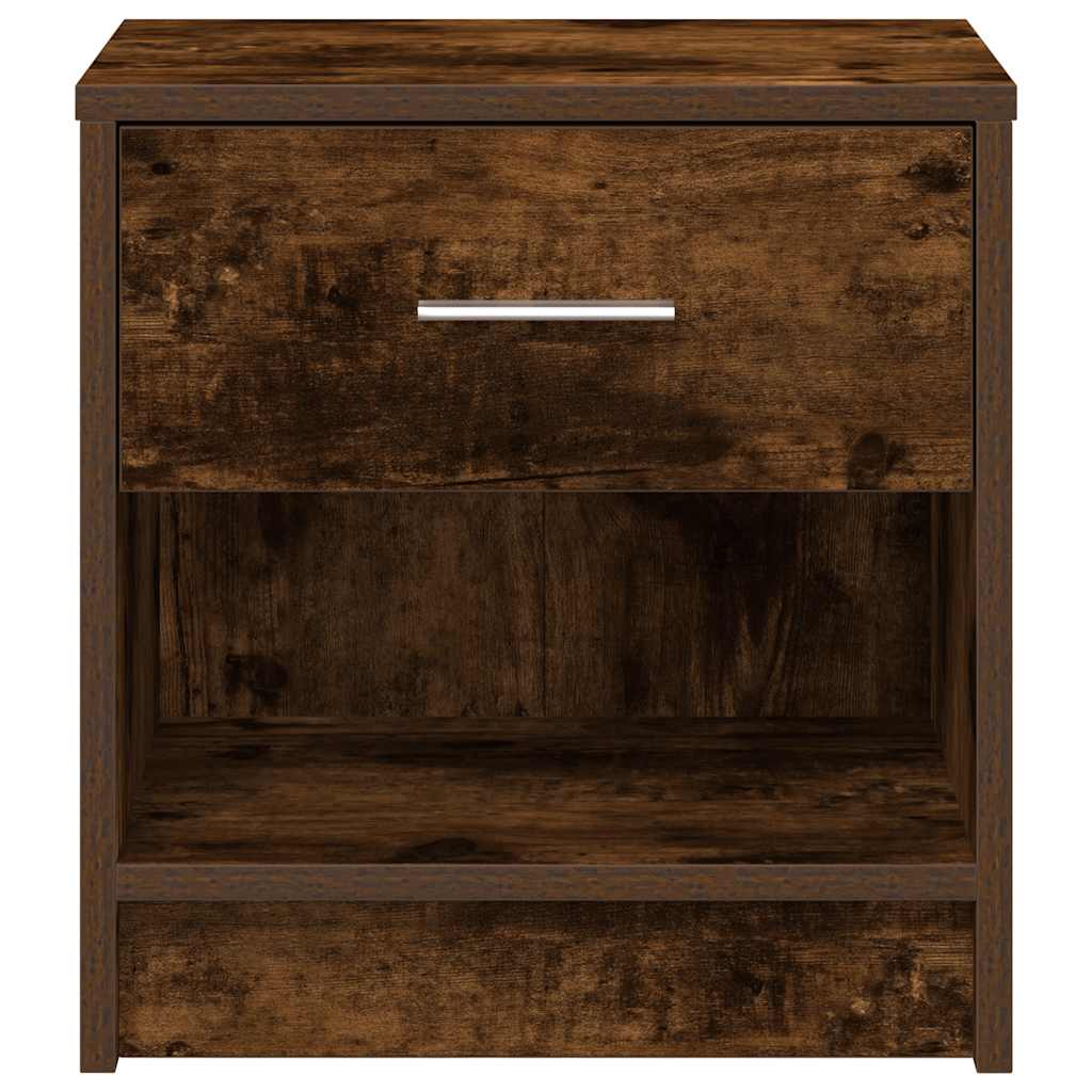 Noćni ormarići 2 kom s ladicama dimljeni hrast 39x28x41 cm